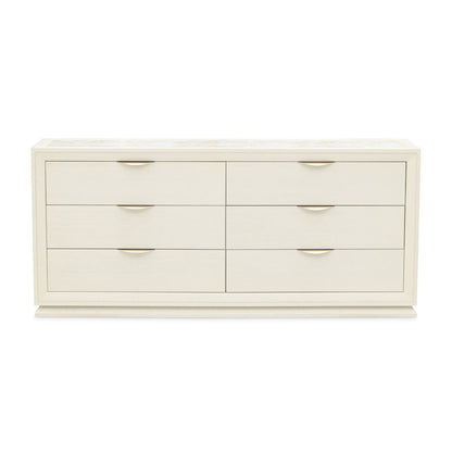 Portrait Dresser with LED Lights - Alabaster White