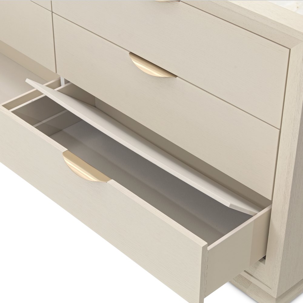 Portrait Dresser with LED Lights - Alabaster White