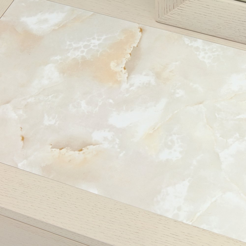 Portrait Dresser with LED Lights - Alabaster White