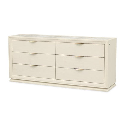 Portrait Dresser with LED Lights - Alabaster White