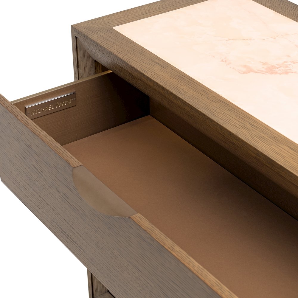 Portrait Dresser with LED Lights - Sienna Brown
