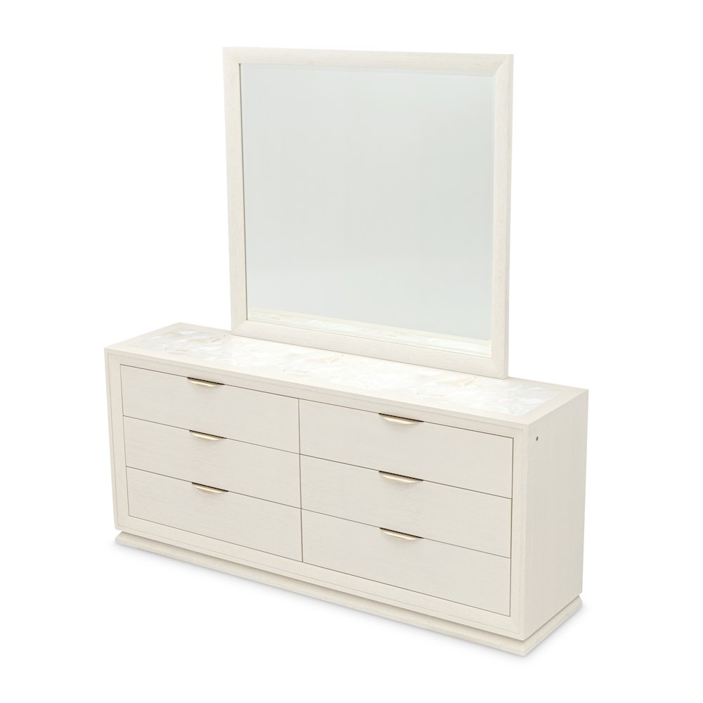 Portrait Dresser with Mirror - Alabaster White
