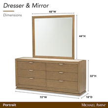 Portrait Dresser with Mirror - Sienna Brown