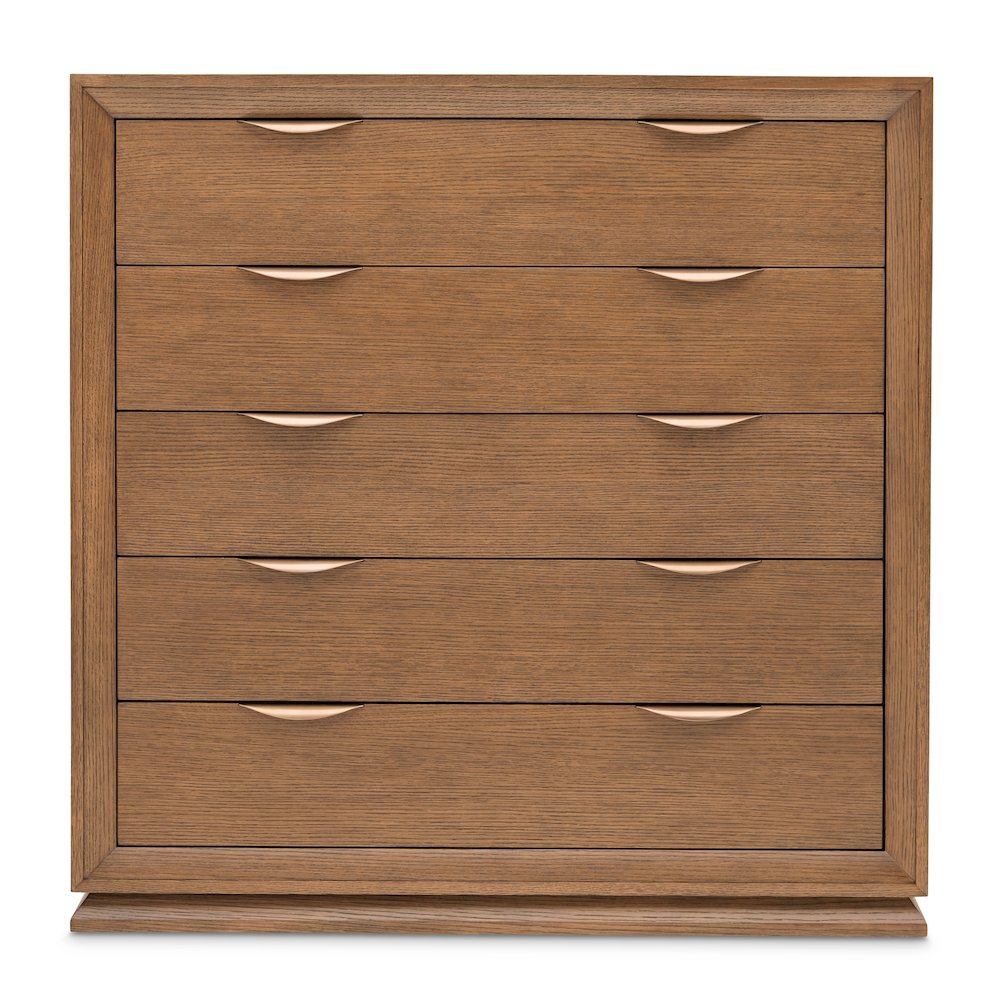 Portrait 5-Drawer Chest with LED Lights - Sienna Brown
