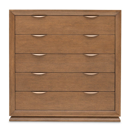 Portrait 5-Drawer Chest with LED Lights - Sienna Brown