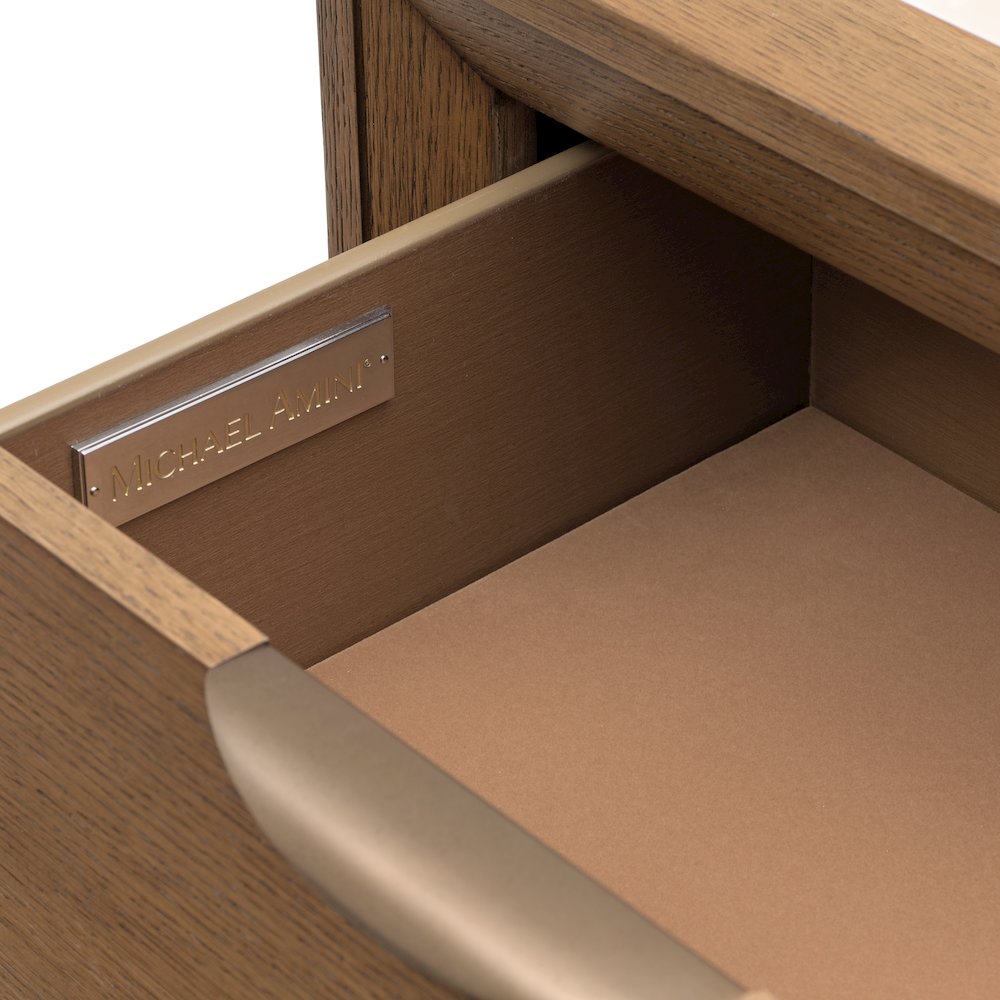 Portrait 5-Drawer Chest with LED Lights - Sienna Brown