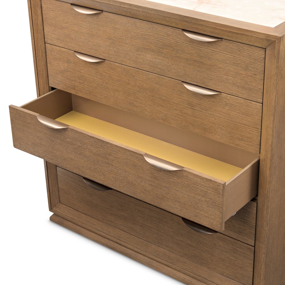 Portrait 5-Drawer Chest with LED Lights - Sienna Brown