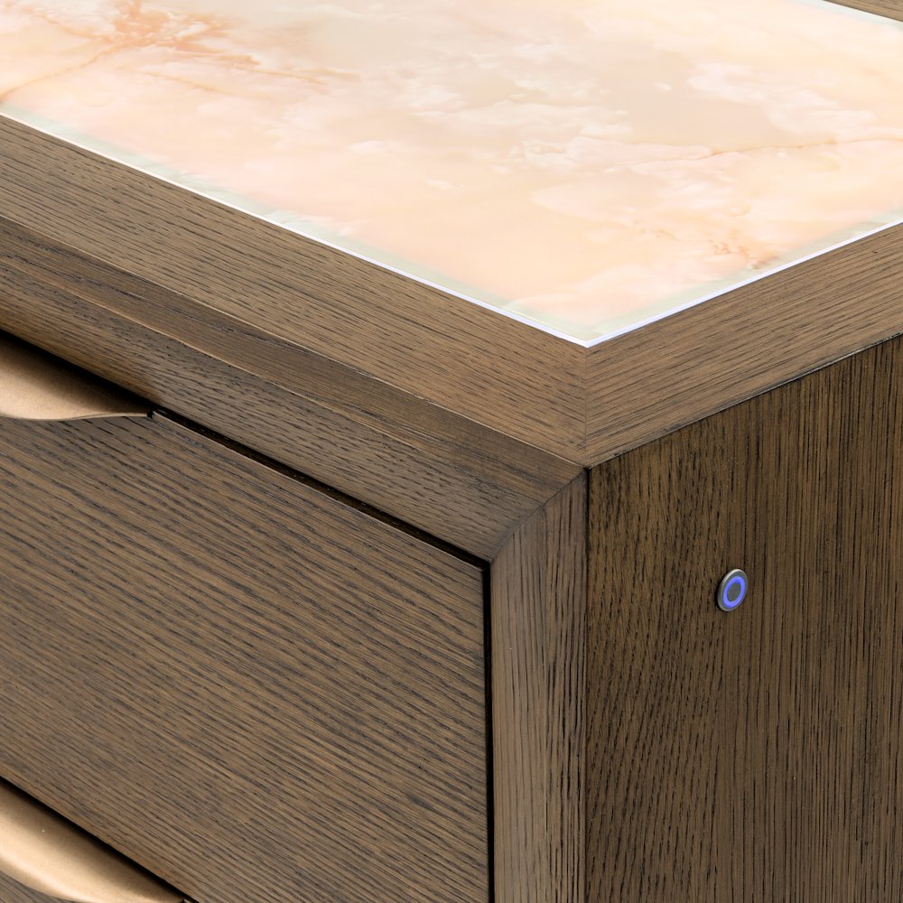 Portrait 5-Drawer Chest with LED Lights - Sienna Brown