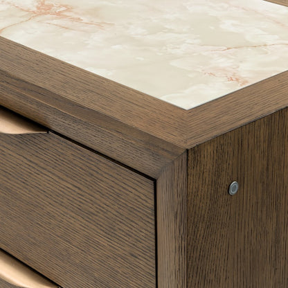 Portrait 5-Drawer Chest with LED Lights - Sienna Brown