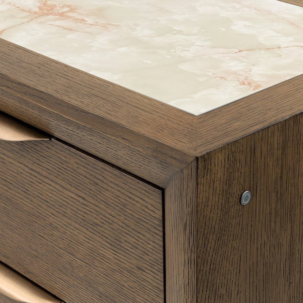 Portrait 5-Drawer Chest with LED Lights - Sienna Brown