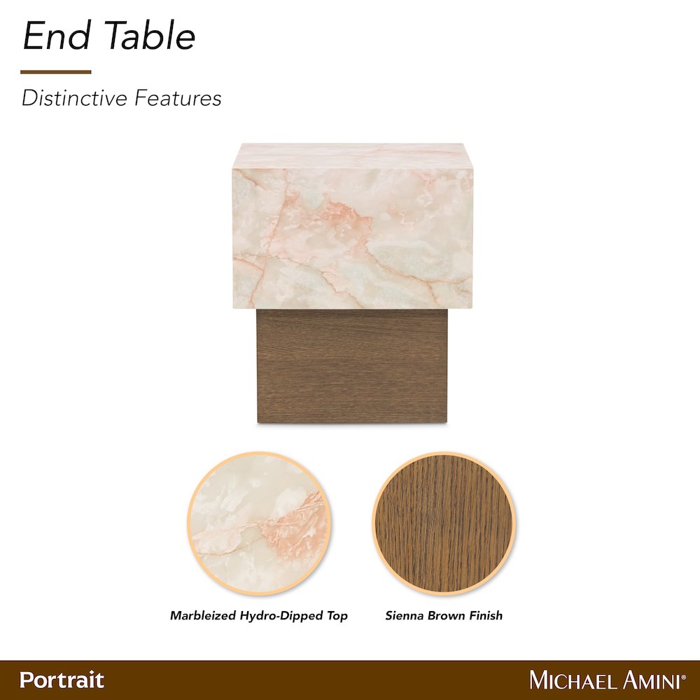 Portrait End Table - Sienna Brown