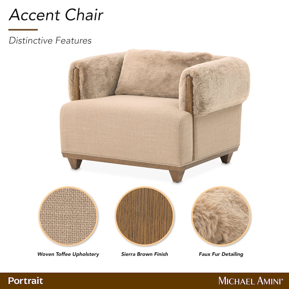 Portrait Accent Chair, Toffee - Sienna Brown