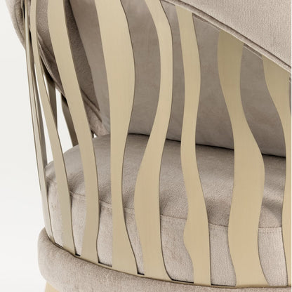 La Rachelle Flame Accent Chair - Lustre/Champagne