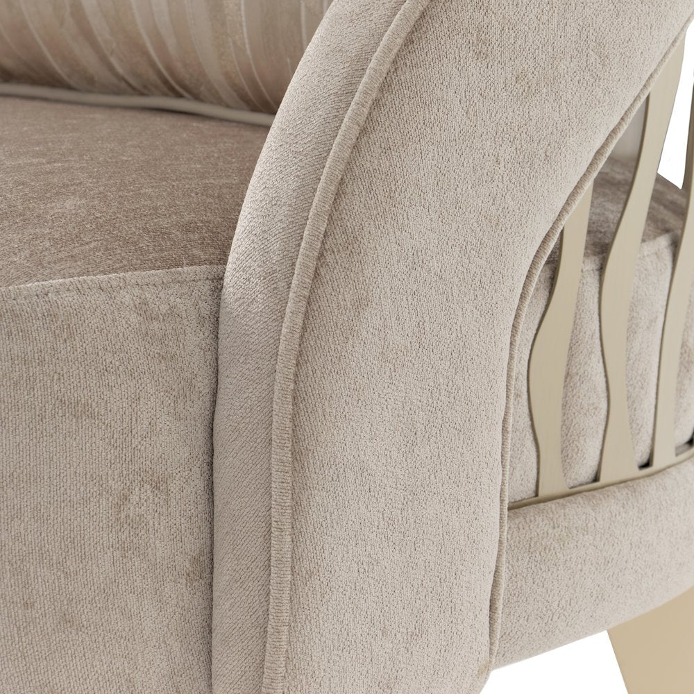 La Rachelle Flame Accent Chair - Lustre/Champagne