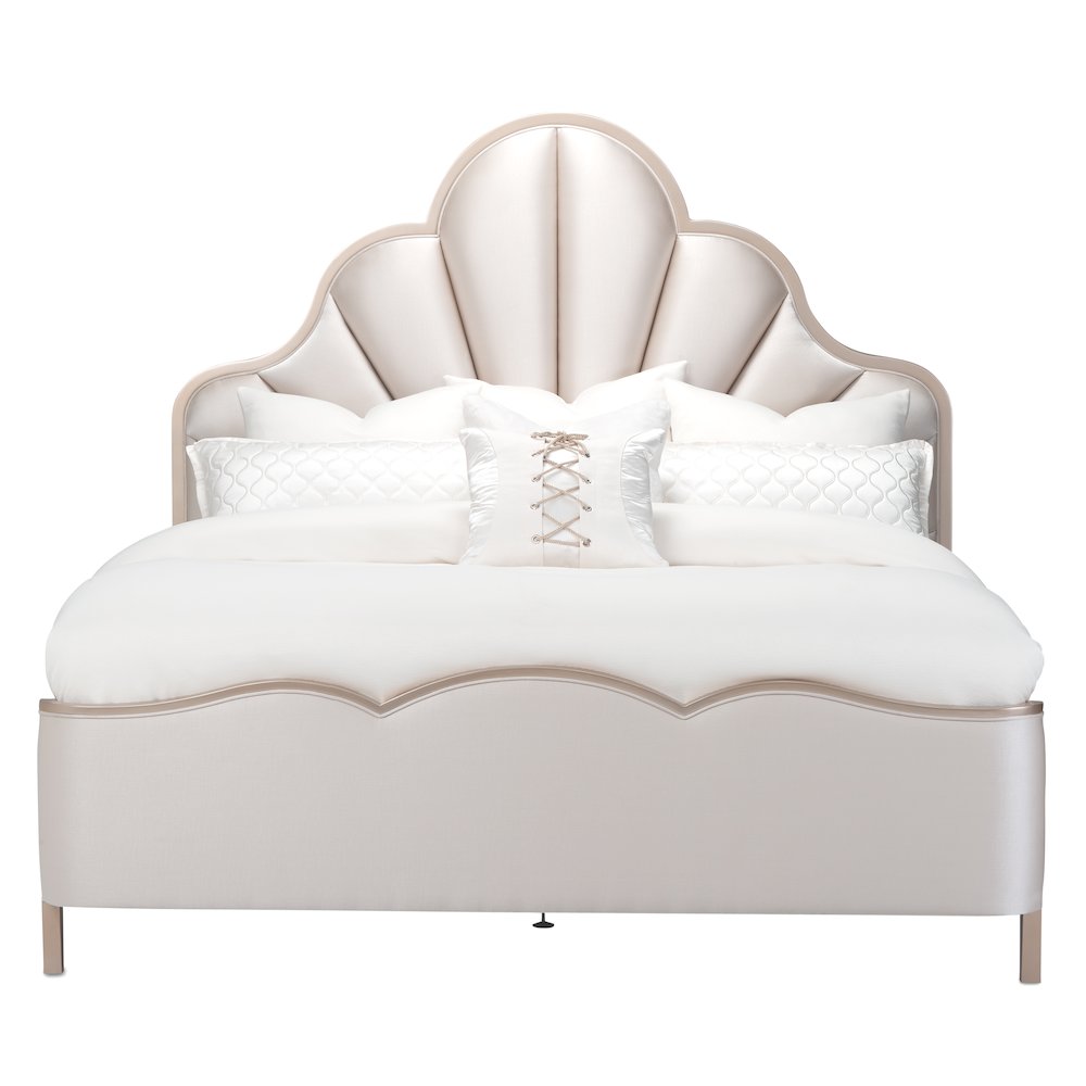 Malibu Crest Cal. King Scalloped Panel Bed - Chardonnay