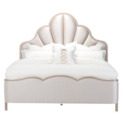 Malibu Crest Cal. King Scalloped Panel Bed - Chardonnay