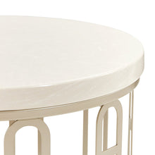 La Marisia Marble Chairside Table - Creamy Pearl/Champagne