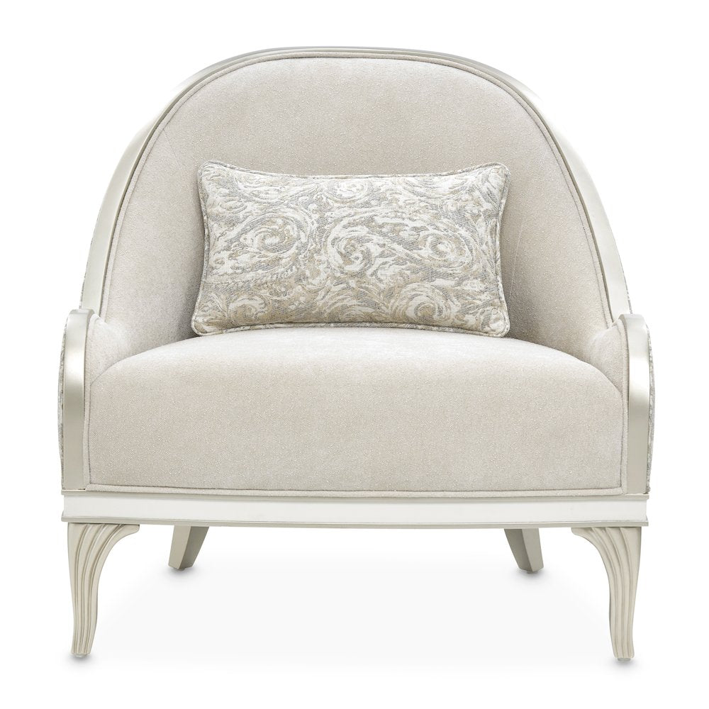 La Marisia Chenille Accent Chair - Tranquil/Light Champagne