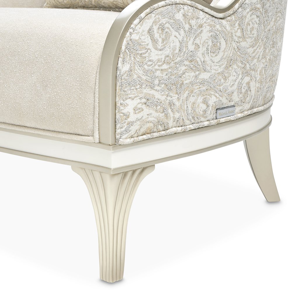 La Marisia Chenille Accent Chair - Tranquil/Light Champagne
