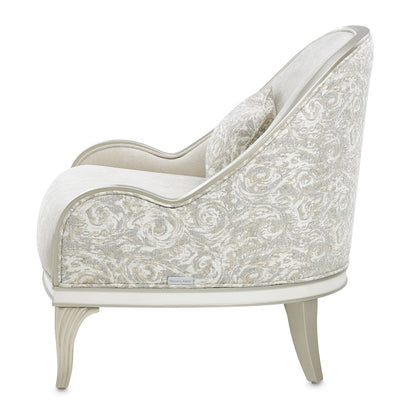 La Marisia Chenille Accent Chair - Tranquil/Light Champagne