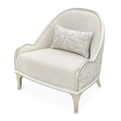 La Marisia Chenille Accent Chair - Tranquil/Light Champagne