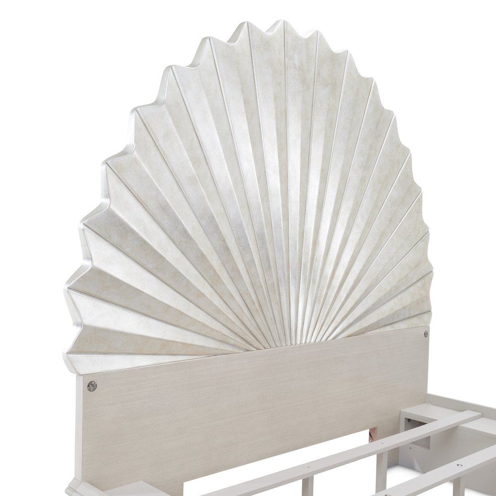 Fantosini King Fan Bed - Silver Leaf