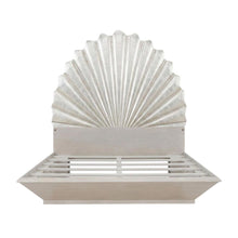 King Fan Bed in Silver Leaf for Elegant Bedroom Decor