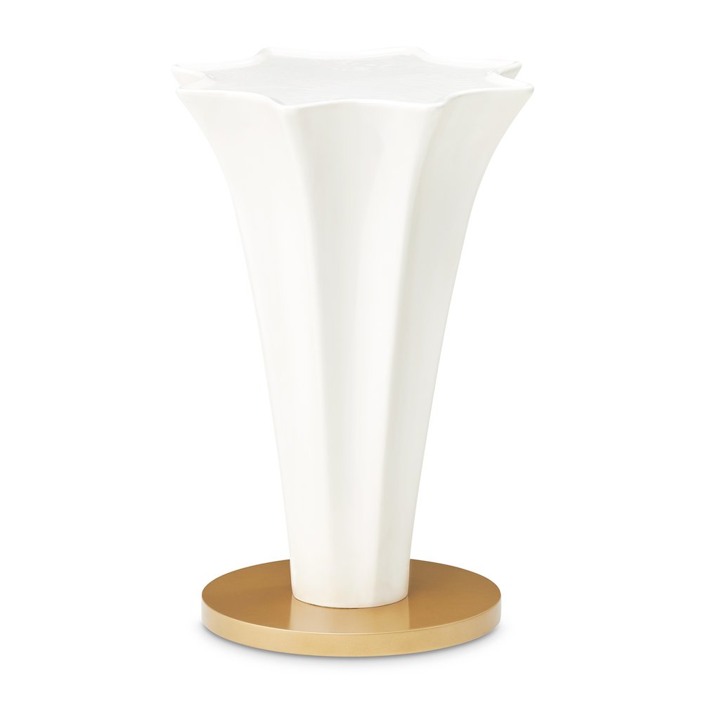 La Terrazza Chairside Table - Creamy Pearl