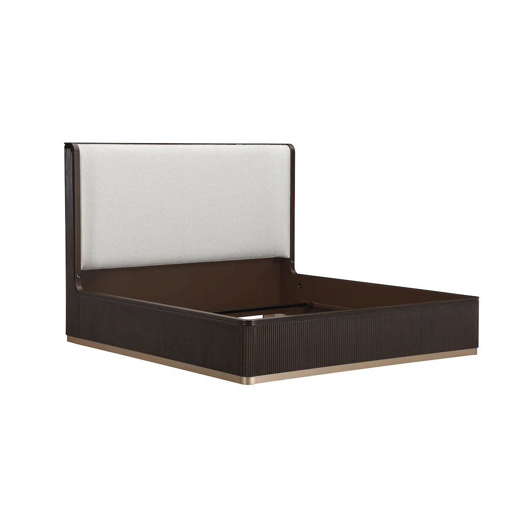 West Kensington Queen Bed - Buff/Medium Espresso