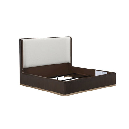 West Kensington Queen Bed - Buff/Medium Espresso