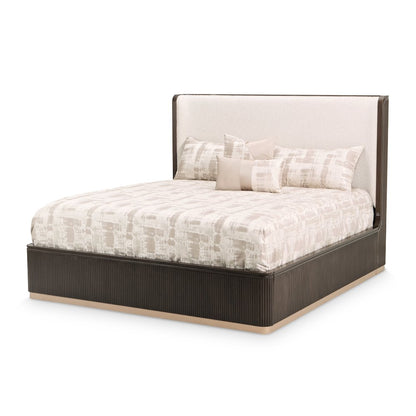 West Kensington Cal. King Bed - Buff/Medium Espresso