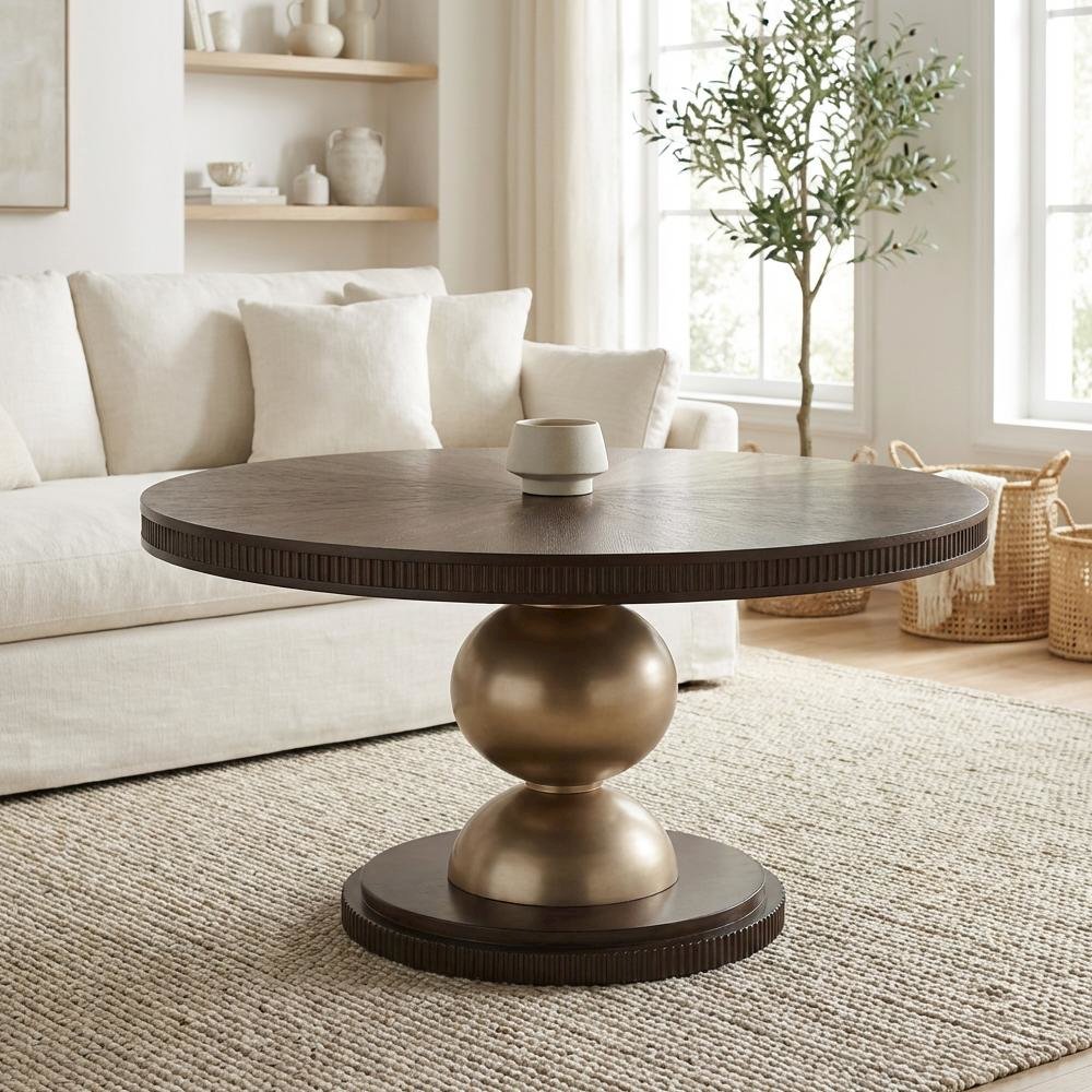 West Kensington Round Dining Table - Medium Espresso