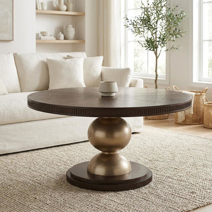 West Kensington Round Dining Table - Medium Espresso