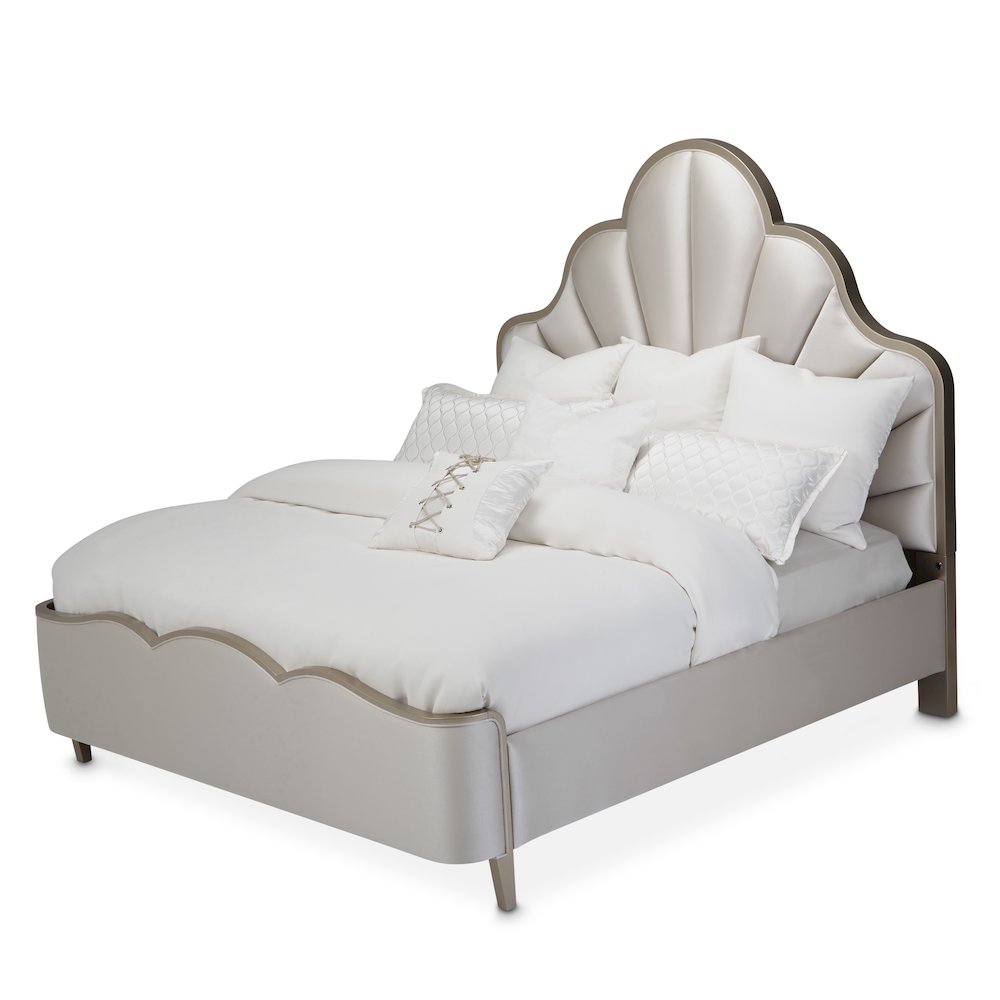 Malibu Crest Cal. King Scalloped Panel Bed - Chardonnay