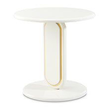 Sassani End Table - Pearl White/Gold