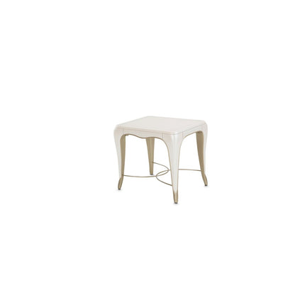 London Place Rectangular End Table - Creamy Pearl
