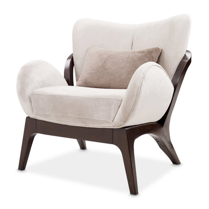 Camellia Field Velvet Accent Chair - Porcini/Warm Pecan