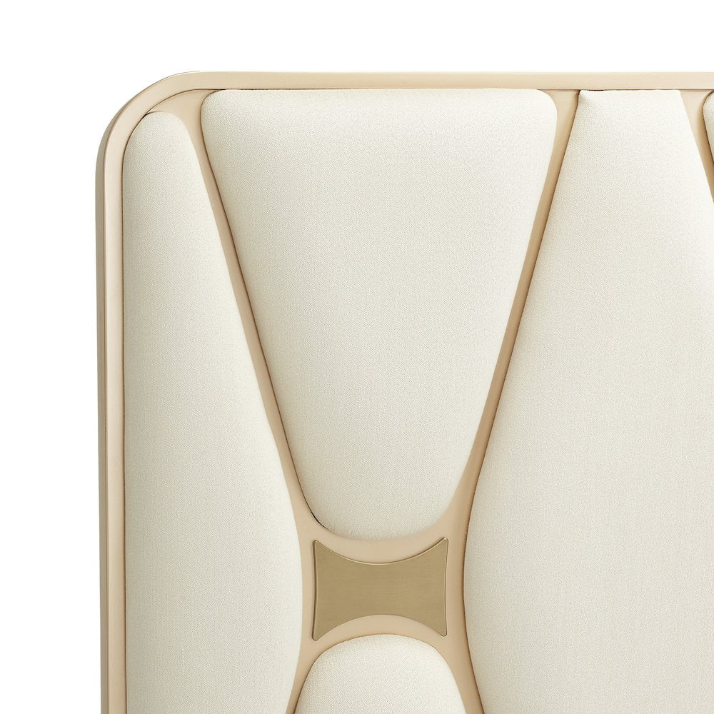 La Rachelle Queen Upholstered Panel Bed - Champagne