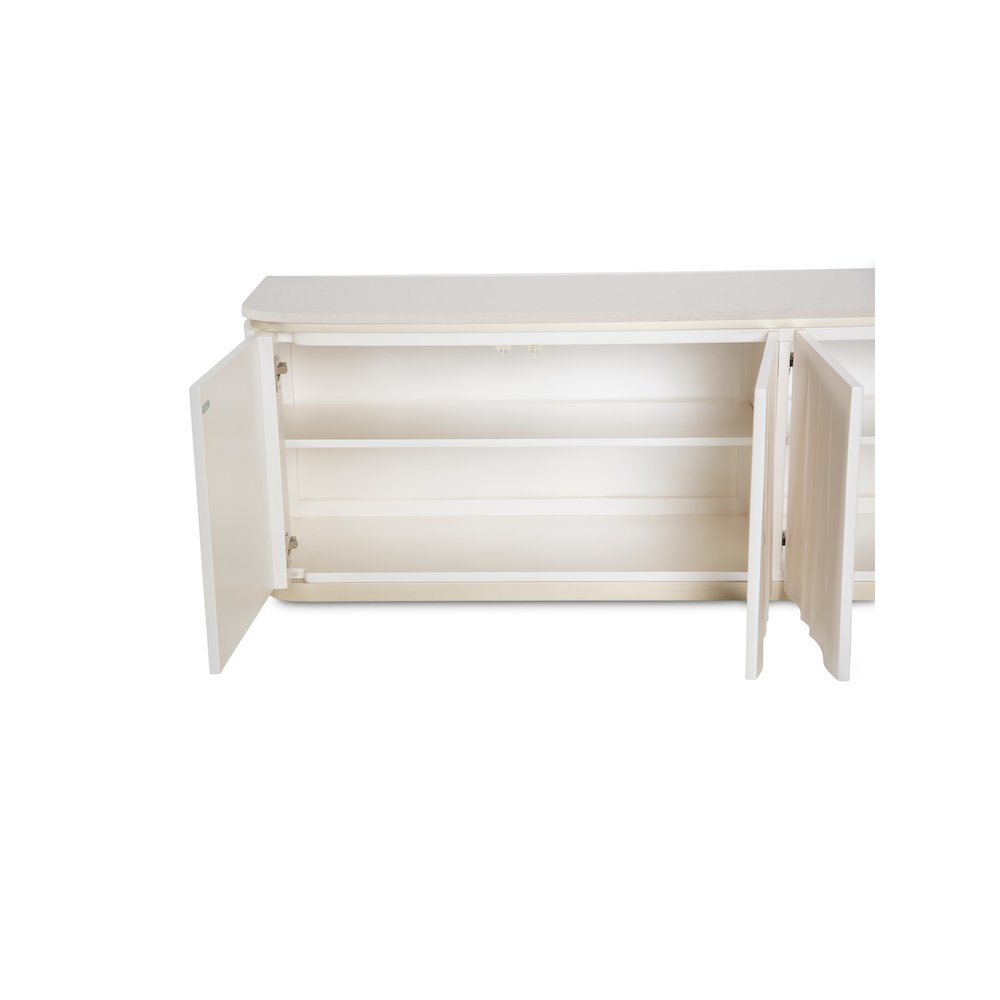 London Place Media Cabinet - Creamy Pearl