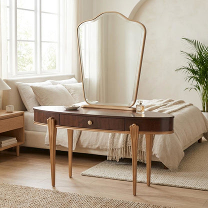 Camellia Field Vanity with Mirror - Warm Pecan