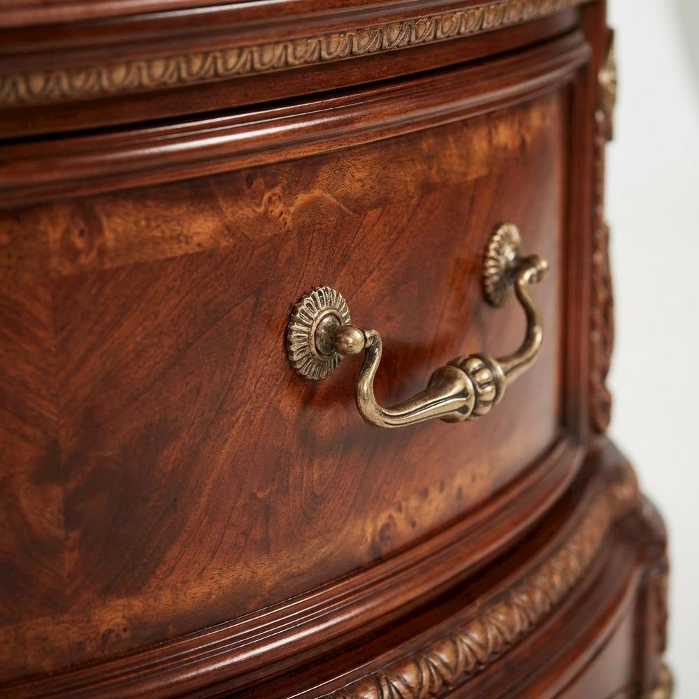 Cortina Leather Bedside Bench - Honey Walnut