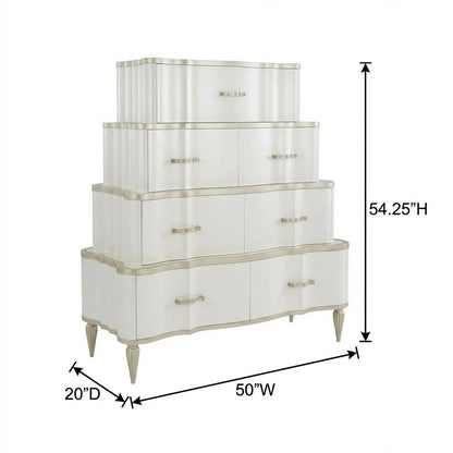 London Place 6-Drawer Tiered Chest - Creamy Pearl