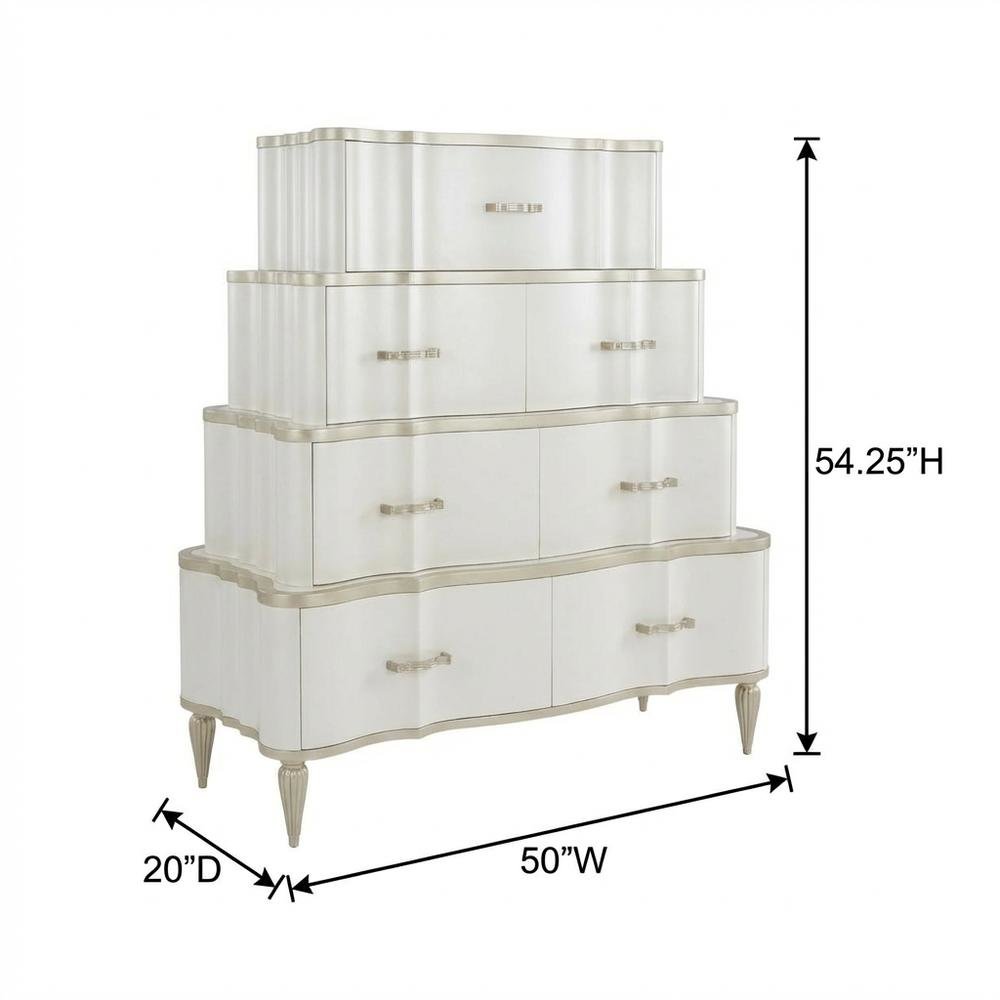 London Place 6-Drawer Tiered Chest - Creamy Pearl