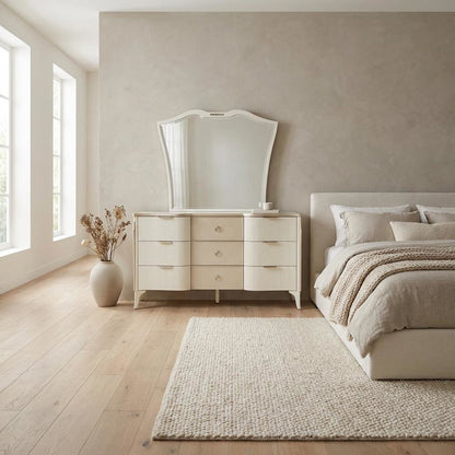 La Marisia Dresser with Mirror - Creamy Pearl