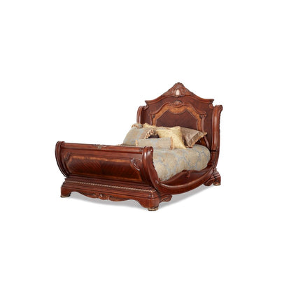 Cortina Queen Sleigh Bed - Honey Walnut