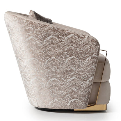 Carmela Accent Chair - Almond/Gold