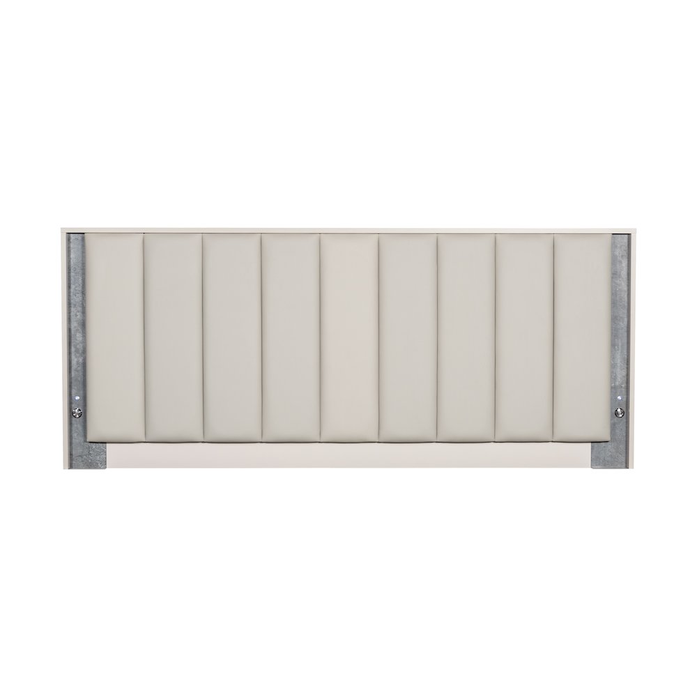 Pavira Eastern King Bed with LED Lights - Stone
