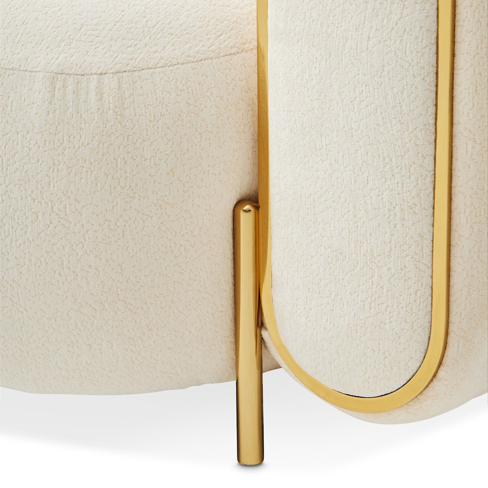 Sassani Accent Chair - Crepe/Gold