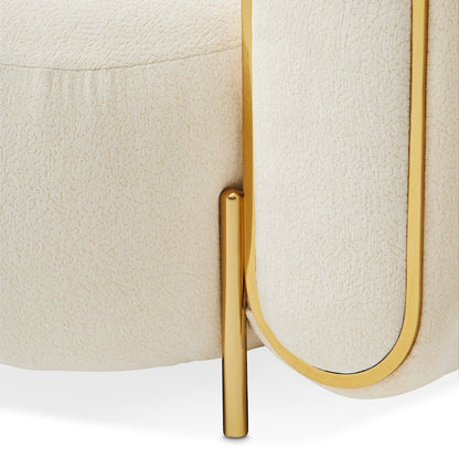 Sassani Accent Chair - Crepe/Gold