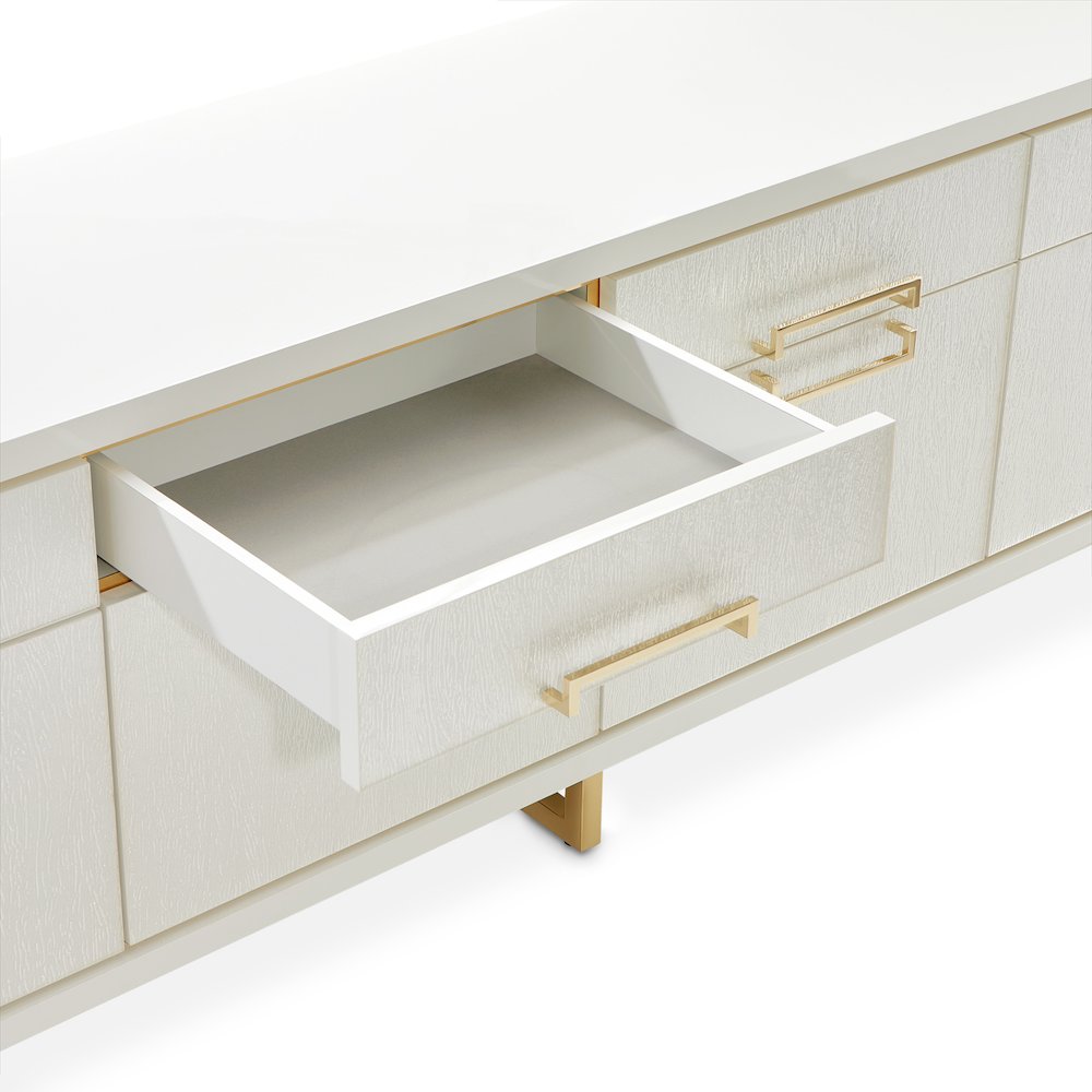 Palm Gate Media Cabinet - Cloud White
